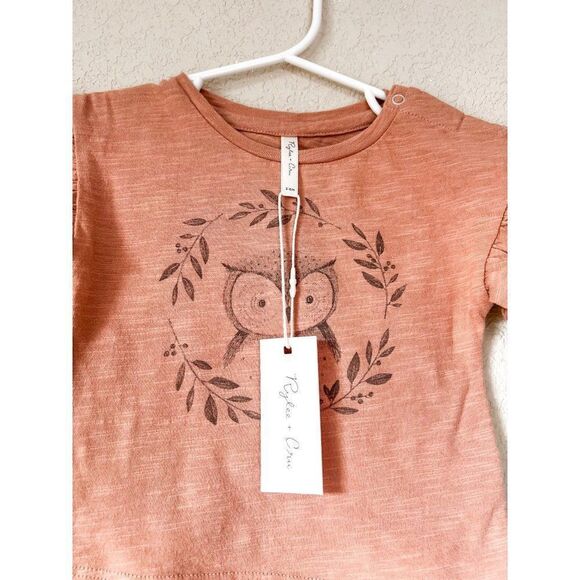 NWT! Rylee + Cru Owl Flutter Tee, Size 3-6M - Picture 4 of 5